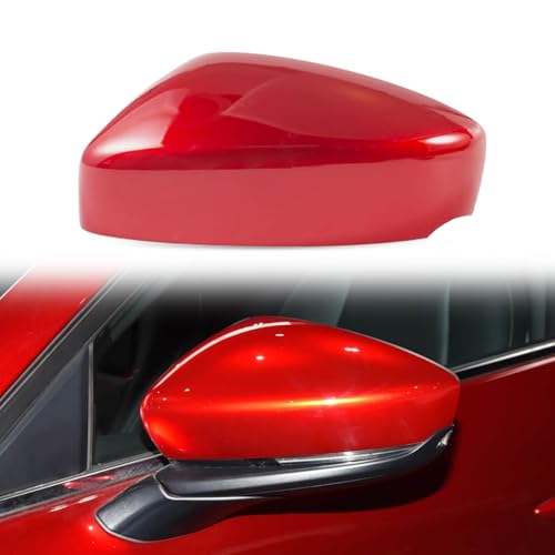 Car Rearview Mirror Cap Cover Replacement For Mazda CX-30 CX30 2020 2021 2022 2023 2024 (Red, Left) - color: Red, size: Left