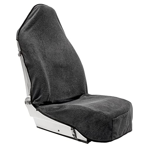 Season Guard Terry Cloth Sweat Towel Seat Cover; Carseat Towel Protector; Great for Gym Workout; Waterproof; Universal Fit for Car SUV Van Truck; EZ fit; Non Slip Grip; Machine Washable; 1pc Grey - color: 1pcs Front Grey
