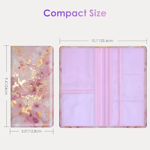 Car Registration and Insurance Holder，Colour Patterns Men Women Car License Document Registration and Insurance Card Holder - color: Gold Dust Marble