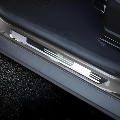 4Pcs Stainless Steel Door Sill Protector for BMW X5 2019-2024 2025, Car Door Sill Scuff Plate Guard Pedal Kick Protection Accessories