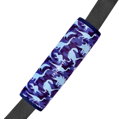 Amintiri Seat Strap Shoulder Pads for Kids, Seat Belt Cover for Children, Soft Furry Seat Belt Cushion for Travel, Cartoon Car Seat Belt Pad Cover for Boys and Girls. - color: Navy Dino