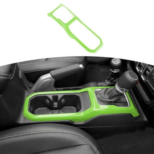 RT-TCZ for Jeep JL Gear Shift Cup Holder Panel Trim Cover for Jeep Wrangler JL JLU 2018 up for Gladiator JT 2020 up Green Interior Accessories - color: Green