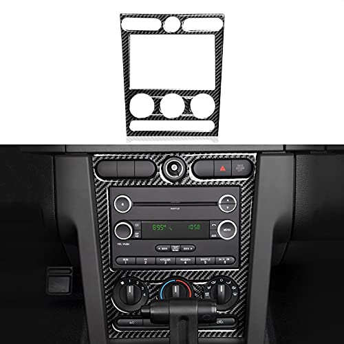 Car Air Conditioning Control Panel Sticker Cover for Ford Mustang GT Shelby 2005 2006 2007 2008 2009 Accessories Carbon Fiber Decal - color: Air Conditioning Control Panel