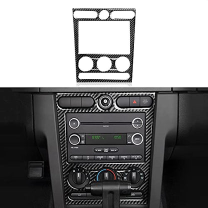 Car Air Conditioning Control Panel Sticker Cover for Ford Mustang GT Shelby 2005 2006 2007 2008 2009 Accessories Carbon Fiber Decal - color: Air Conditioning Control Panel