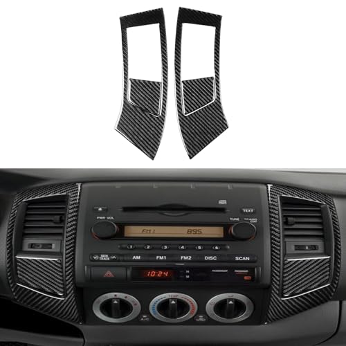 NVCNX Real Premium Carbon Fiber for Toyota 2nd Gen Tacoma Accessories 2005-2011 2006 2007 2008 2009 2010 Car Dash Center Air Vent Panel Cover Interior Trim Thick Overlay Sticker Decal 4PCs - Style B - color: Dash Central Air Vent Panel Trim B - for 2005-2