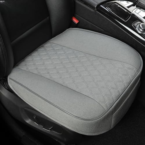 West Llama Linen Front Car Seat Cover Protector Anti-Slip Bottom Seat Cover Fits 95% of Vehicles,Wrapping Around The Bottom,Diamond Pattern(Gray-2Pcs) - color: Diamond Pattern-Gray, size: 2pc