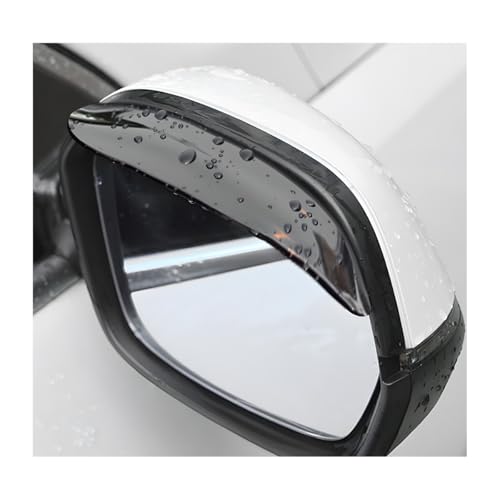 2 PCS Mirror Rain Visor Eyebrow, Rainproof PVC Side Mirror Guards Visor Eyebrow Protector, Auto Exterior Carbon Fiber Rearview Mirrors Rain Cover for Car Truck SUV (Black) - color: Black