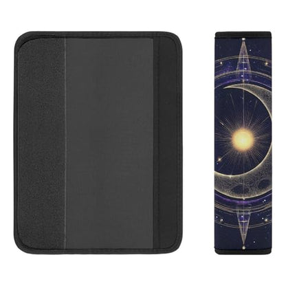 Fashion 2PCS Car Belt Covers, Sacred Geometric Symbol Purple Space Galaxy Stars Mystic Sun Moon Protect Your Shoulders Car Safety Seat Belt Strap - color: Color352