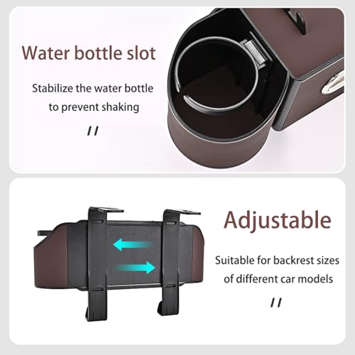 Back Seat Car Organizer,4 in 1 Multifunctional Car Back Seat Storage Box with Drink Cup Holder Tissue Box, for Hold Phone,Snacks, Drinks, Handbag-Black - color: Black