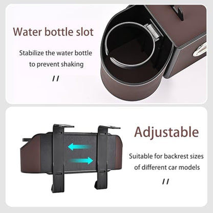 Back Seat Car Organizer,4 in 1 Multifunctional Car Back Seat Storage Box with Drink Cup Holder Tissue Box, for Hold Phone,Snacks, Drinks, Handbag-Black - color: Black