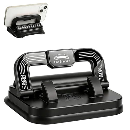 Car Phone Holder 360 Degree Rotation, Suitable for car Navigation in-car Dashboard, Ultra-Strong Suction Cup Phone Mount, Horizontal and Vertical Screen Adjustment Angle (Black) - color: Black
