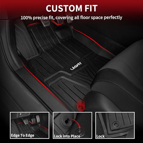 LASFIT Floor Mats for Honda Civic 2022-2025 2026 Sedan Hatchback Si (Include Sport), with&w/o USB Port | for Acura Integra 2023-2026, All Weather Car Floor Liners, 1st & 2nd Row, Black - style: 1）For Honda Civic | 2022-2026 | 1st & 2nd Row (Rear Seats Wit