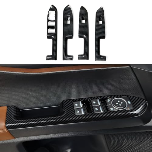 Car Carbon Fiber Sticker Window Lift Switch Decal Trim Cover Interior Decoration for Ford Bronco Sport 2021 2022 2023 2024 2025 Accessories - color: Window Lift Switch