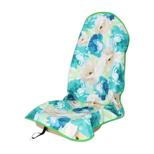 Sweat Towel Car Seat Cover Protector Front Seats for Gym Workout, Running, Swimming, Beach and Hiking, Waterproof Universal Seat Cover for Car, Truck, Van & SUV (Cyan Flower, 1pcs) - color: Cyan Flower, size: 1pcs Front Seat