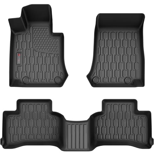 Floor Mats Compatible with 2016-2022 Mercedes Benz GLC, All Weather TPE Floor Liners, Custom Fit Car mats, 1st & 2nd Row, Black - style: Mercedes Benz GLC 2016-2022