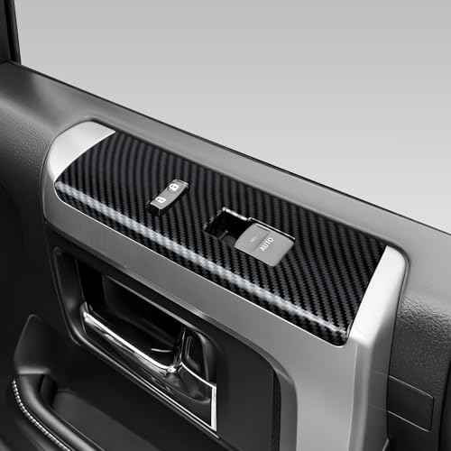 Car Window Lift Switch ABS Sticker Carbon Fiber Decal Cover Interior Trim Accessories for Toyota 4Runner SUV 2010-2025 Black - color: Window Lift Switch