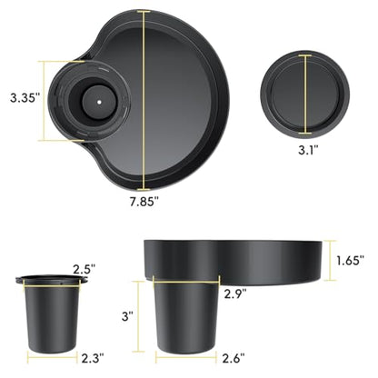 Kids Car Sanck Tray, Travel Trays for Kids with Car Cup Holder, Toddlers Road Trip Essential, Travel Snacks Food Plate for Stroller, Boosters, and Anywhere with a Cup Holder Tray (1pc black) - color: black