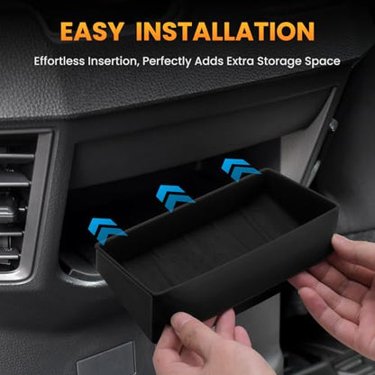 Autorder Rear Center Console Organizer for 2022-2025 2026 Toyota Tundra SR/SR5 Accessories - Rear Armrest Box Air Vent Storage Box - Silicone Black - size: 2022-2026 Toyota Tundra SR/S5