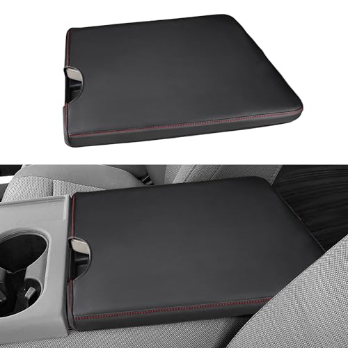 INTGET Center Console Armrest Cover for 2026 Ford F150 Accessories 2015-2023 2024 2025/for F250 F350 F450 F550 2017-2026 40/20/40 Jump Seat Car Arm Rest Lid Seat(red stitches, 2015-2026 Jump Seat) - color: red stitches, size: 2015-2026 Jump Seat