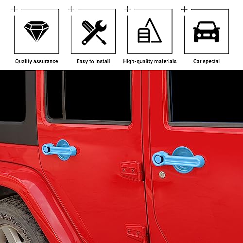 Exterior Door Handle Cover Tailgate Handle Cover Recess Guard Compatible with 2007-2017 Jeep Wrangler JK JKU Sports Sahara Freedom Rubicon Unlimited, Light Blue, 15PCs - color: Light Blue