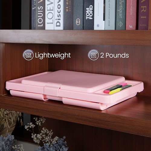 Loddie Doddie Folding Lap Desk - Blush, Plastic & Steel - Sturdy Car Seat Tray for Kids Travel - Lap Desk with Storage Pocket & Accessory Trays - Fits Most Laptops as Laptop Bed Table - color: Blush