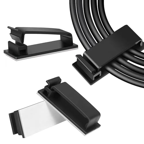 Adhesive Cable Clips Holder, Outdoor Light Clips, Black Cord Wire Clips, Sturdy Nylon Cord Wall Finisher Wire Clamp for Home, Car, Office Desk Wire Management (Black, XL-40 PCS) - color: Black, size: XL-40 PCS