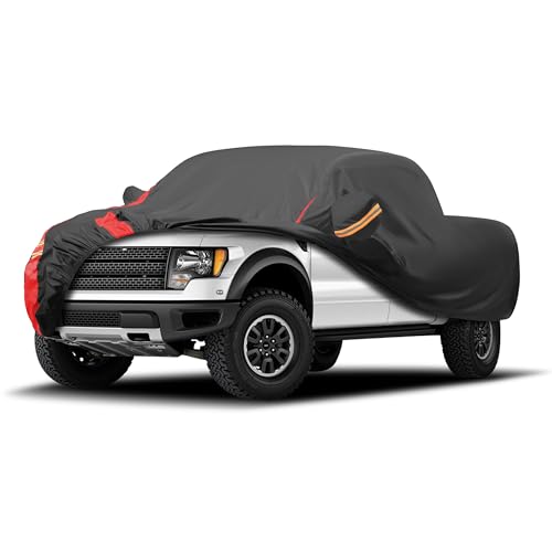 Car Cover Outdoor Automobiles Waterproof All Weater Truck Cover for Chevy Silverado, GMC Sierra, Ford F150/F 150 Heavy Duty Outdoor Pickup Cover Snow Uv Sun Protection - color: 4 Truck Cover, size: T4 Fit Truck Length up 242-250 inch