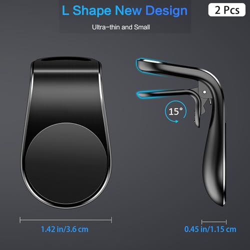 2Pcs Black Universal Phone Holder Clip Car Air Vent Magnetic Mount Holder Bracket for GPS Suporte Celular Car Phone, Vent Clip Phone Holder,Cell Phone Automobile Cradles