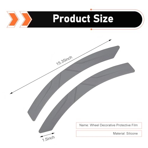 2 PCS Car Wheel Eyebrow Strips, Thickened Anti Collision Arch Lip Trim Strips, Self Adhesive Car Wheel Eyebrow Protector, Universal for Most Vehicles (Gray) - color: Gray