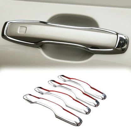 4Pcs Chrome Exterior Side Door Handle Frame Cover Ring Trim for XC60 2018-2022,for XC90 2016-2022,for Volvo S90 2017-2022, for V90 2017-2021