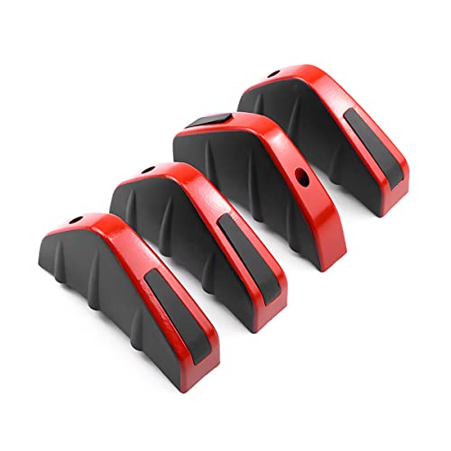 4pcs Car Lower Bumper Lip Diffuser, Anti-Crash Accessories Spoiler Fin Protector, Rear Splitter Lip Wing with Screw, Universal Auto Decoration for Car SUV Truck - style: Red Edge/Black Cover
