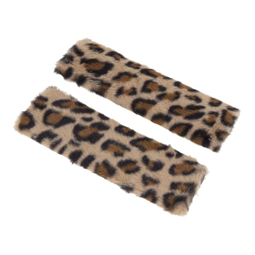 Brown Seat Belt Cover Pad Plush 23.5cm Seatbelt Strap Cushion Shoulder Padding 1 Pair - color: Brown