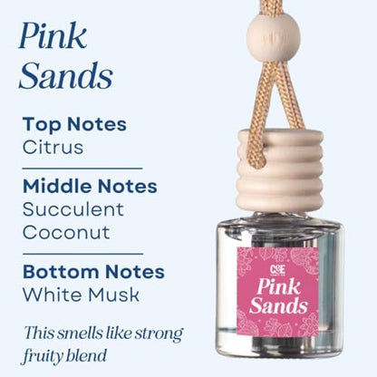 C&E Craft Co Hanging Car Air Freshener Diffuser 2 Pack, Long Lasting Fragrance Oil Car Freshener, Glass Bottle Auto Air Freshener, Made in USA (Pink Sands) - size: 34 Fl Oz (Pack of 2)
