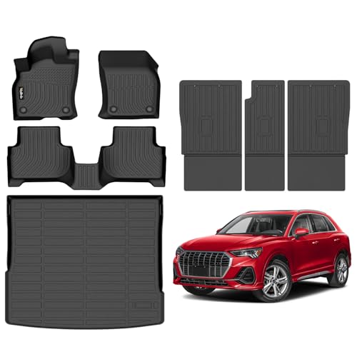 Floor Mats & Cargo Liner Backrest Mat for Audi Q3 2019-2024 2025 All Weather Liners Custom Fit Audi Q3 2019-2024 Waterproof Durable Easy to Clean Accessories - style: 25|For Audi Q3 | 2019-2025 | Backrest Set