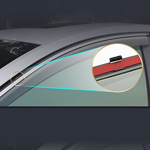 4pcs Smoke Tint with Chrome Trim Outside Mount Tape On/Clip On Style PVC Sun Rain Guard Vent Window Visors Compatible with 2020-2022 Sentra - size: For 2020-2022 Nissan Sentra