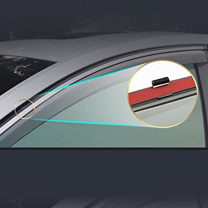 4pcs Vent Window Visors Compatible with 2017/2018-2024 Compass New Body,Outside Mount Style Sun Rain Guard,Smoke Tint with Chrome Trim - size: For 2017-2024 Jeep Compass