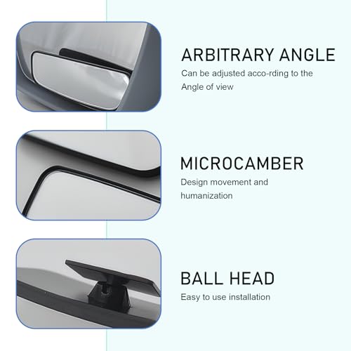 2 PCS Blind Spot Mirrors, Rectangle Wide Angle Rear View Blindspot Mirrors, Adjustable Blind Spot Detection System Accessories, Universal for Cars, Trucks, SUVs (Black)