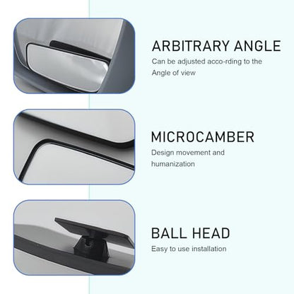 2 PCS Blind Spot Mirrors, Rectangle Wide Angle Rear View Blindspot Mirrors, Adjustable Blind Spot Detection System Accessories, Universal for Cars, Trucks, SUVs (Black)