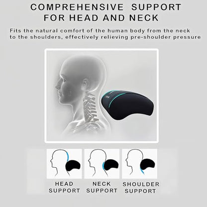 Car Headrest Neck Pillow Support Ergonomic, with Valve Stem Covers Accessory for Driving Seat Fatigue Relief Compatible with Model S X 3 Y & Cybertruck - 2 Pieces - color: B. White Ver. 4
