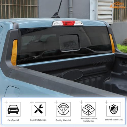 Aunginsy Rear Glass Side Anti-Scratch Cover Trim Compatible with Ford Maverick 2022-2025, Carbon Fiber Pickup Truck Rear Bucket Slot Side Anti-Scratch Cover Protective Pad Sticker Exterior Accessories - color: Yellow