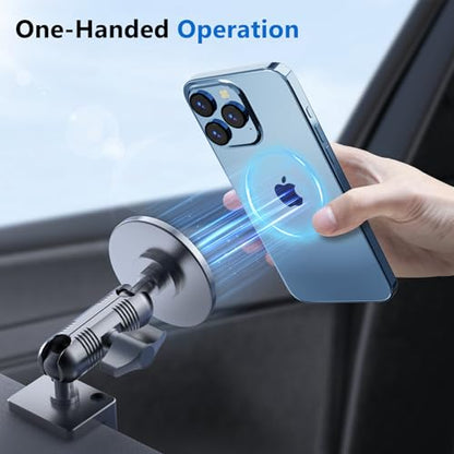 DIAMOOKY Metal Ultra Magnetic Phone Mount for Toyota 4Runner 2024 2023 2022 2021 2020-2010 5th Gen 4runner Accessories Dash Cell Phone Holder Adjustable Phone Stand Fit for All Smartphone for MagSafe - style: 2010-2024 (Magnetic)
