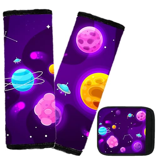 Kid's Seat Belt Cover Pad,Soft Shoulder Seatbelt Covers for Kid,Cute Toddler Seat Cushion (Planet) - color: Planet