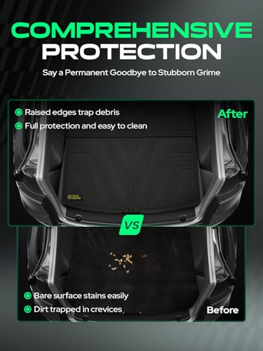 YHTAUTO for Tesla Model Y 2020-2025 Trunk Mat, All Weather TPE Car Mats Carpet, Black - size: Rear Trunk Mat (1 Piece)