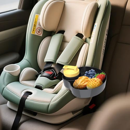 Kids Car Sanck Tray, Travel Trays for Kids with Car Cup Holder, Toddlers Road Trip Essential, Travel Snacks Food Plate for Stroller, Boosters, and Anywhere with a Cup Holder Tray (1pc black) - color: black