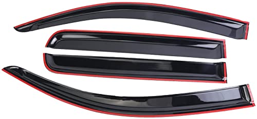 Tape-On Window Visors Deflectors Rain Guards 4 Piece Set ‎Compatible with 2008-2017 Mitsubishi Lancer - size: 2008-2017 Mitsubishi Lancer