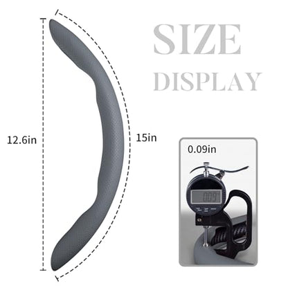 Car Steering Wheel Cover Leather Snap On 3Pcs Set Non-Slip Protector Wrap Steering Wheel Accessories 14.5-15 inch Universal Gray - color: Gray