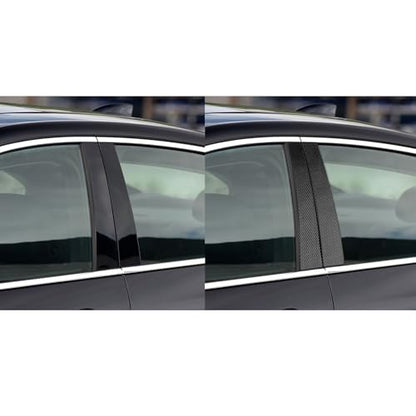 Black Carbon Flakes Compatible with Chevy/Chevrolet Malibu 2016-2025 2017 2018 2019 2020 2021 2022 2023 2024 Accessories Car B Pillar Side Windshield Outer Cover Exterior Trim Decal 6pcs - color: B-pillars