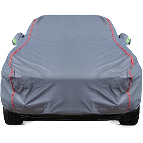 Breathable New Material, Waterproof Car Cover, Locks and Zipper Doors, Sunscreen Waterproof UV Prevention Snowproof Wind and Windproof,Suitable for Indoor Outdoor,for Sedan (205" to 216") C5 - color: Gray, size: C-5 Apply-Sedan - Body Length 205"to 216"