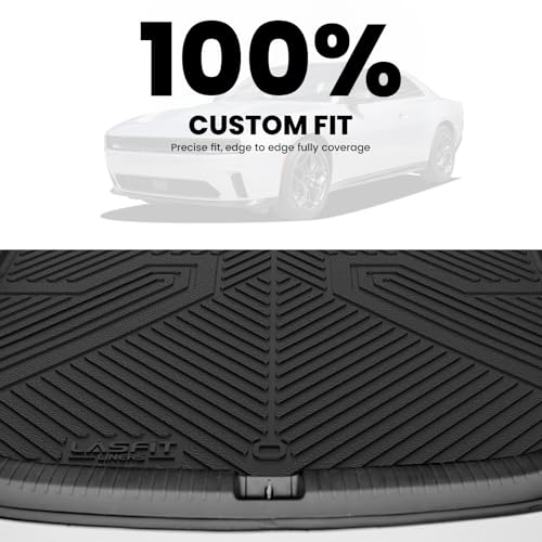 LASFIT Cargo Mat for Dodge Charger Daytona 2024 2025 Scat Pack & R/T (Fit 2-Door, Not for 4-Door), All Weather TPE Custom Fit Trunk Mats Cargo Liners, Black - style: 5) Charger Daytona | 2024-2025 | Trunk Mat