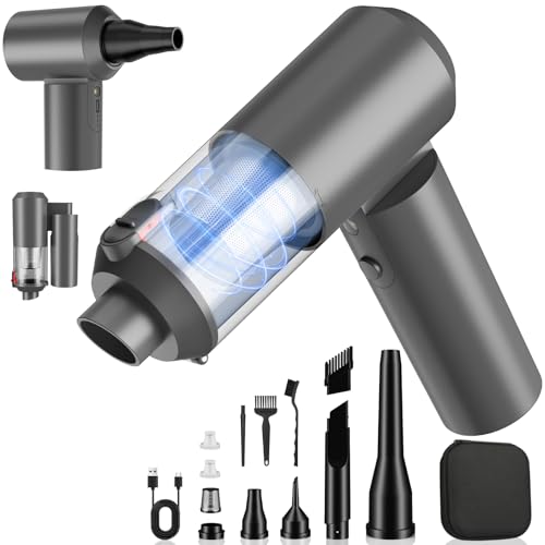 Foldable Cordless Vacuum & Air Duster - 16000PA Brushless Motor - color: Light Gray